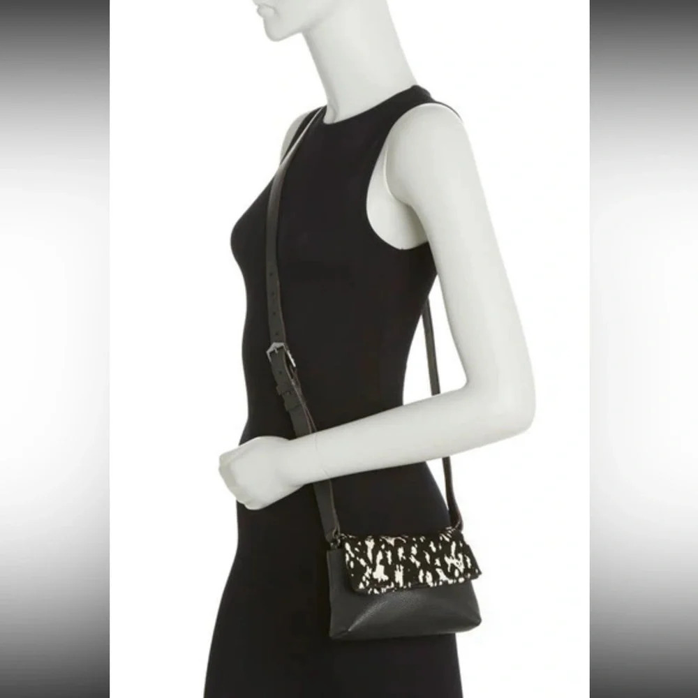 AIMEE Kestenberg Novelty Preston Leather Mini Crossbody Bag, Static Haircalf NWT - Picture 2 of 15